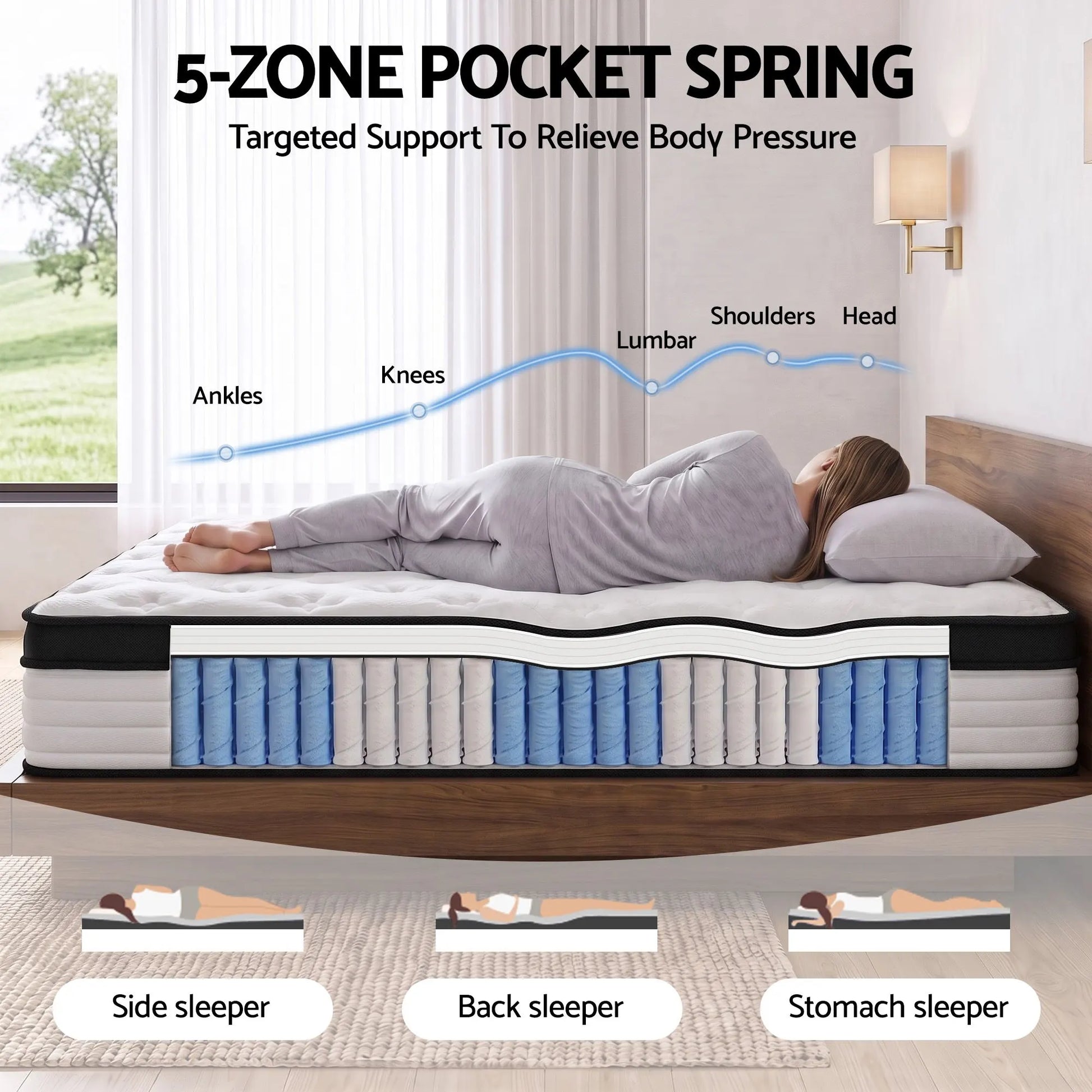 Giselle Bedding 31cm Mattress Euro Top Queen - Image 5