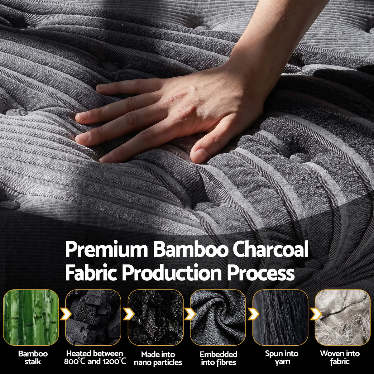 Giselle Bedding 34cm Mattress Bamboo Cover King - Image 6