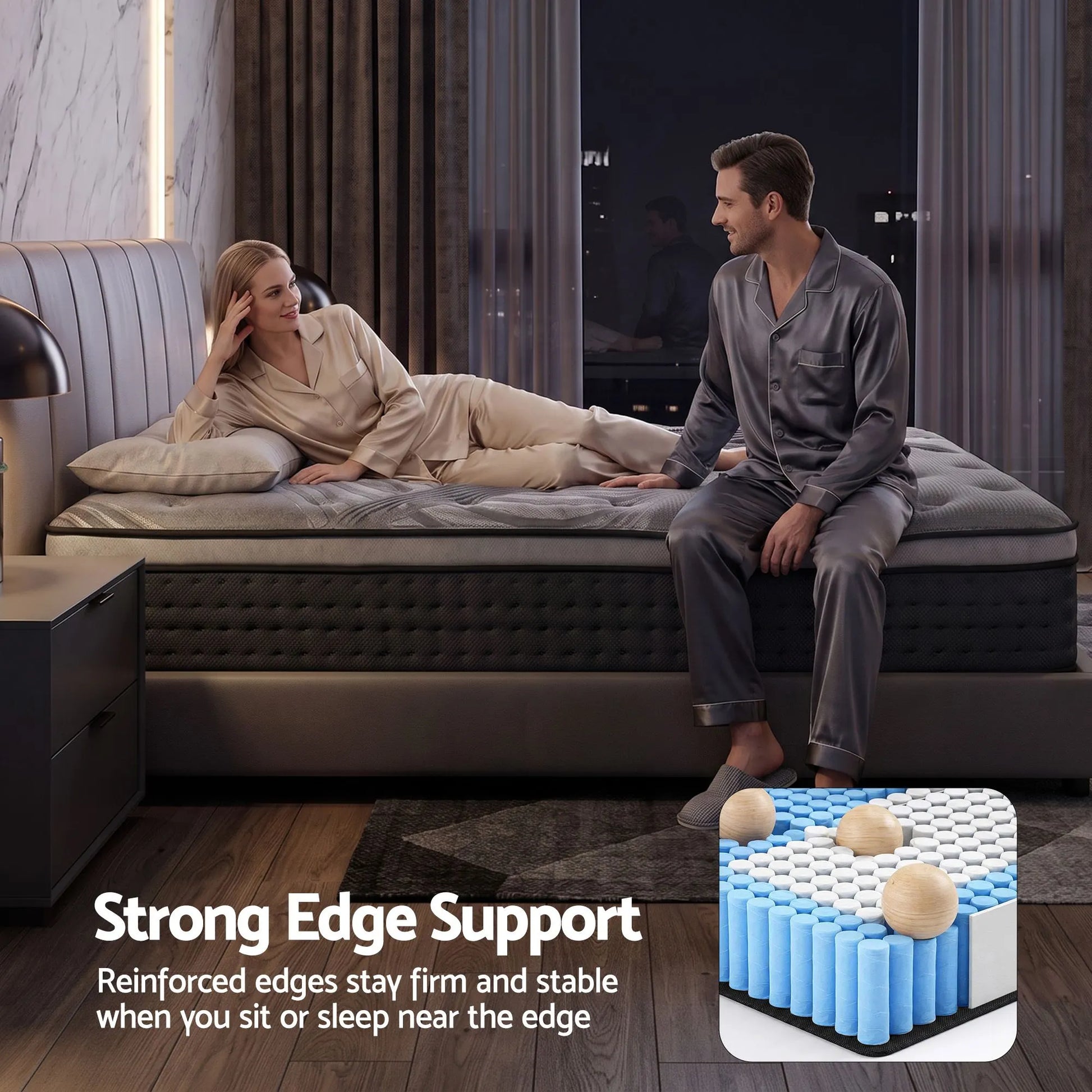 Giselle Bedding 34cm Mattress Bamboo Cover King - Image 8
