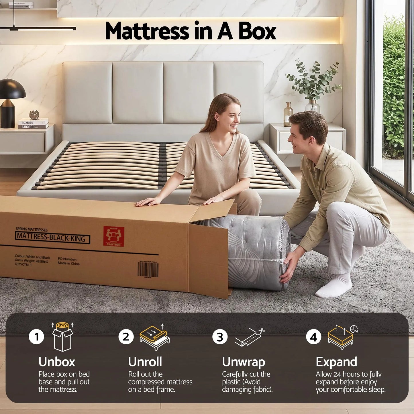 Giselle Bedding 34cm Mattress Bamboo Cover King - Image 9