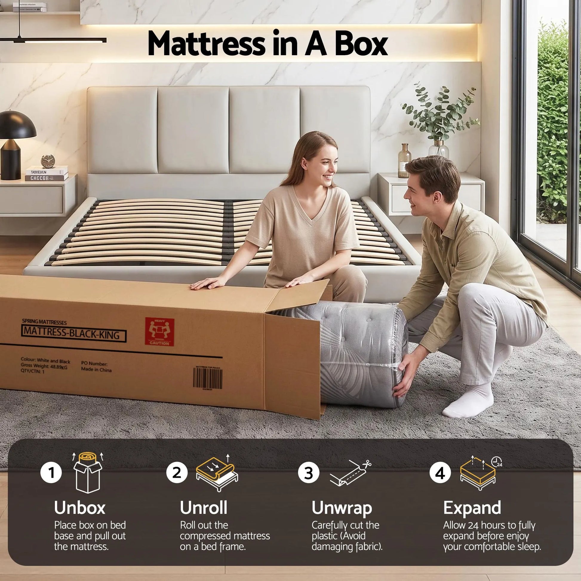 Giselle Bedding 34cm Mattress Bamboo Cover King - Image 9