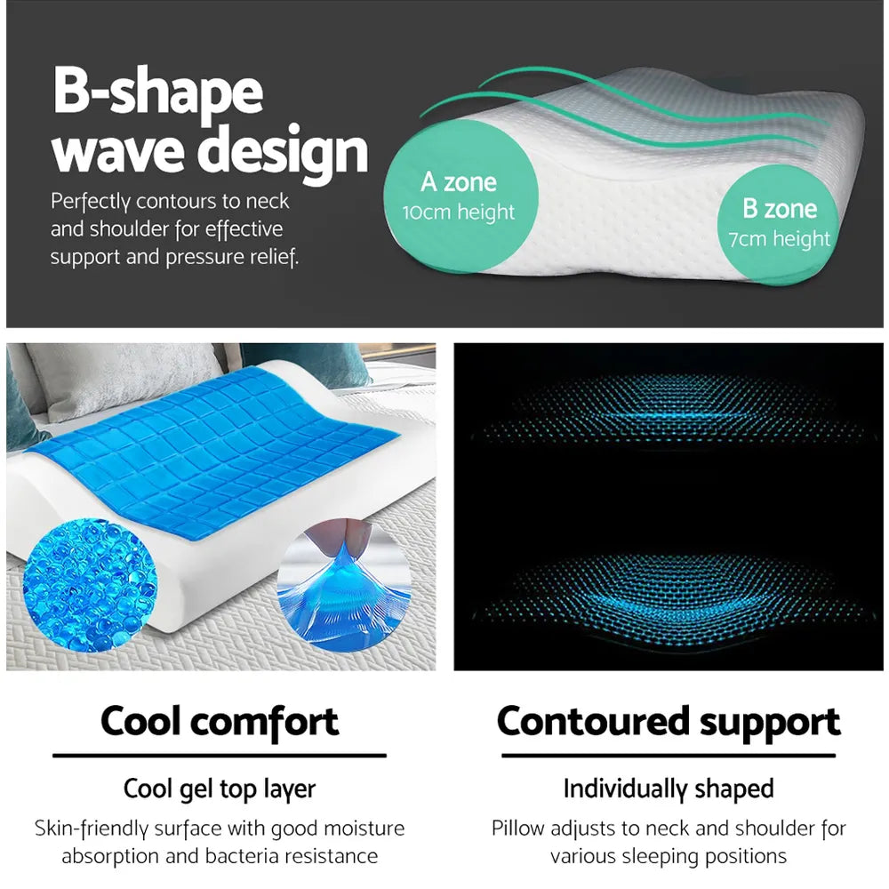 Giselle Bedding Contour Pillow Cool Gel Twin Pack - Image 3