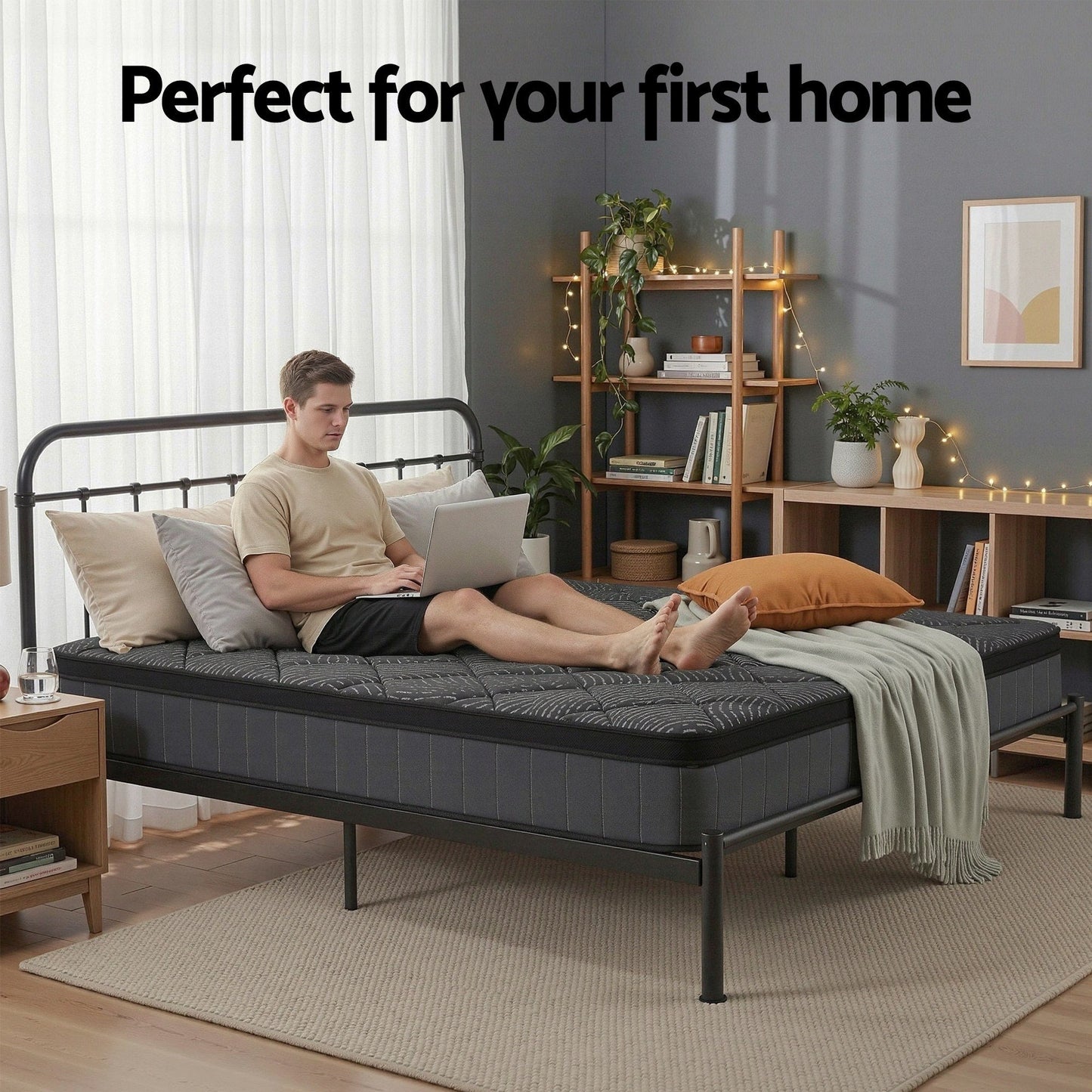 Giselle Bedding King Mattress 25cm Pocket Spring Latex Euro Top Medium Firm Bed - Image 8