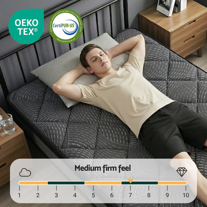 Giselle Bedding King Single Mattress 25cm Pocket Spring Latex Euro Top Medium Firm Bed - Image 7