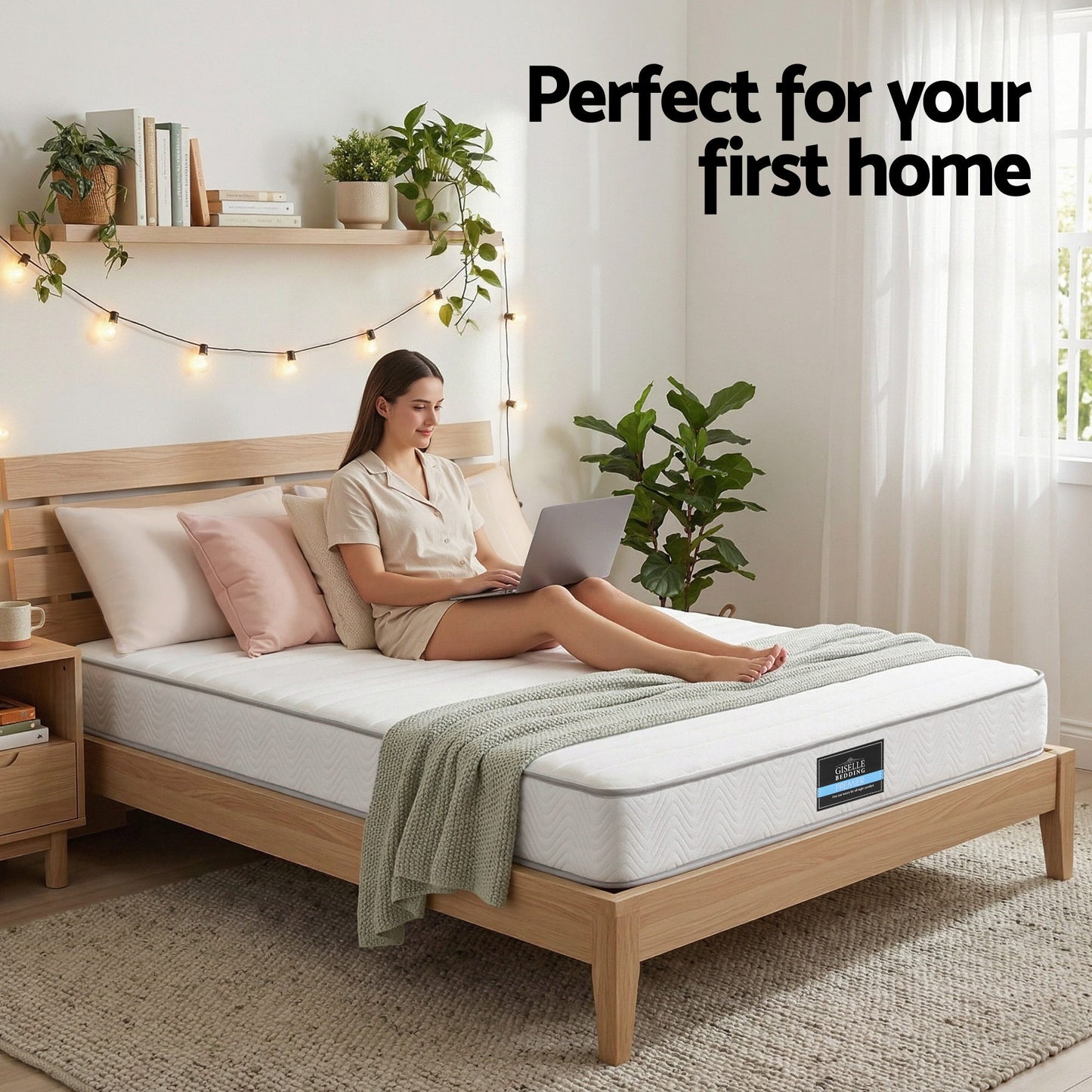 Giselle Double Mattress 20cm with Reinforced Edge Support Egg-Crate Foam - Image 8