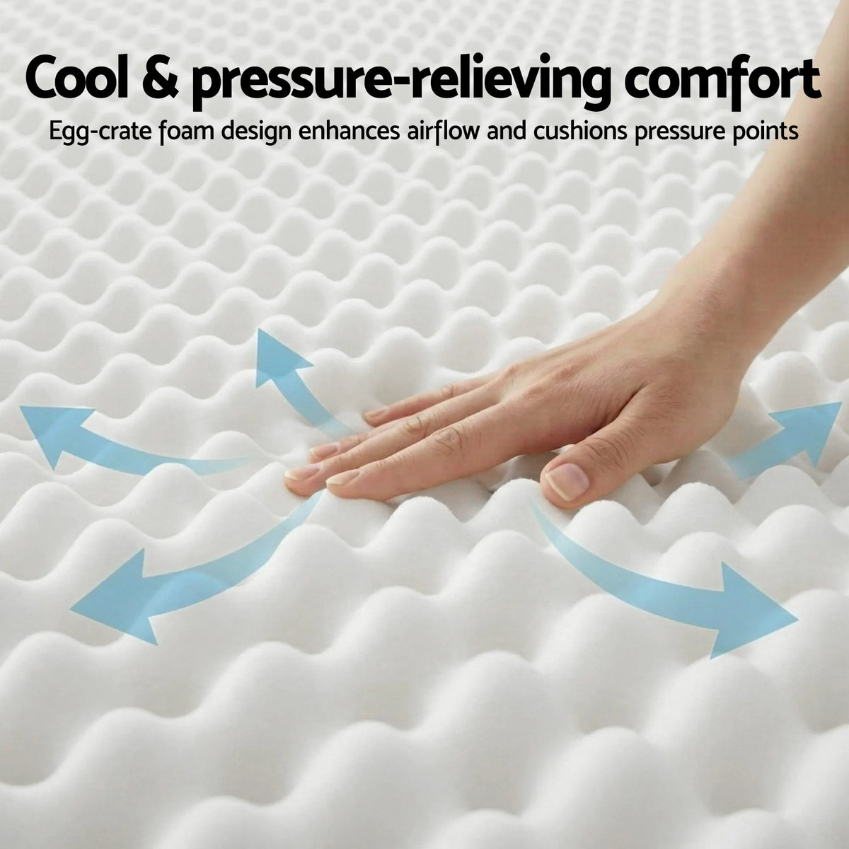 Giselle Single Mattress 20cm with Reinforced Edge Support Egg-Crate Foam - Image 6