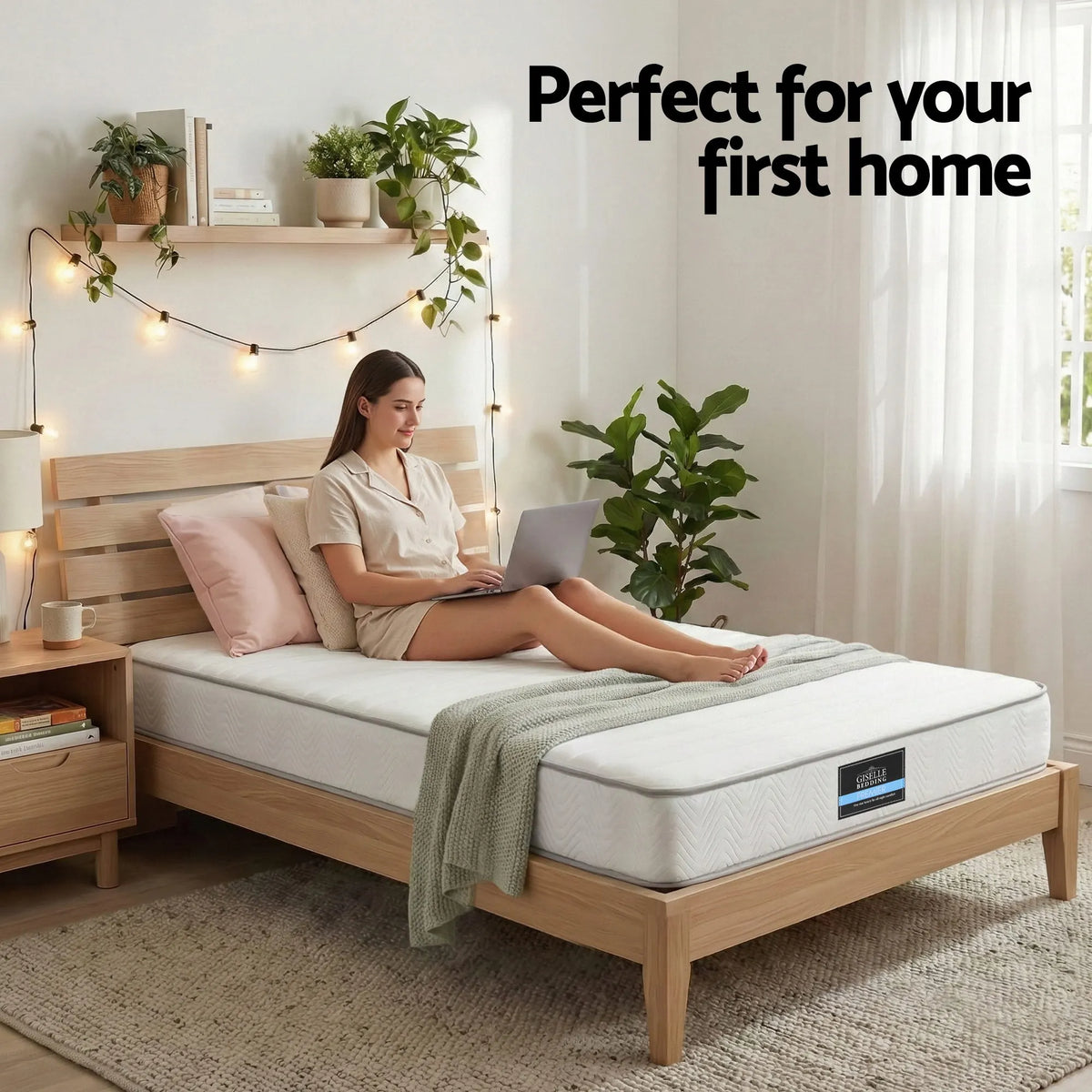 Giselle Single Mattress 20cm with Reinforced Edge Support Egg-Crate Foam - Image 8