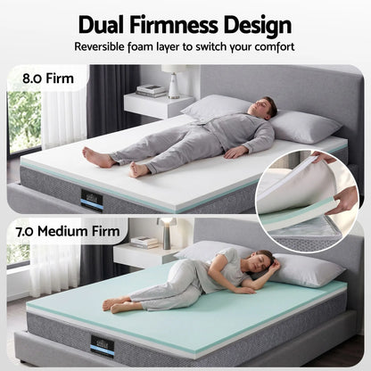 Giselle Bedding Double Mattress 23cm Pocket Spring Mattress with Adjustable Firmness Reversible Foam Layer for Medium Firm & Firm Support Motion Isolation Bedroom Bed - Image 3