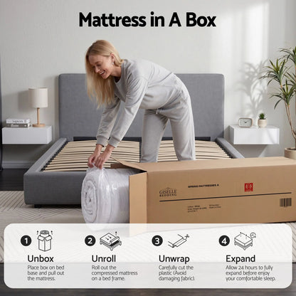 Giselle Bedding Double Mattress 23cm Pocket Spring Mattress with Adjustable Firmness Reversible Foam Layer for Medium Firm & Firm Support Motion Isolation Bedroom Bed - Image 8