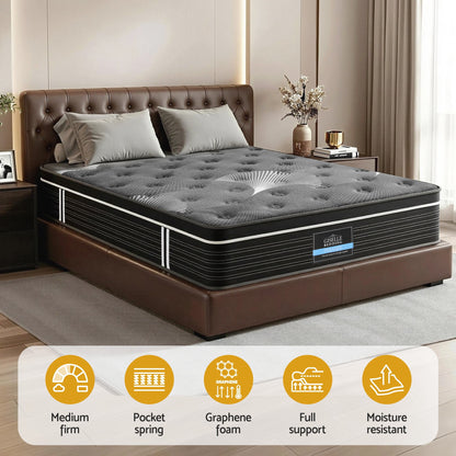 Giselle Bedding King Mattress 35cm Euro Top with Graphene Cooling Comfort Medium Firm - Image 5