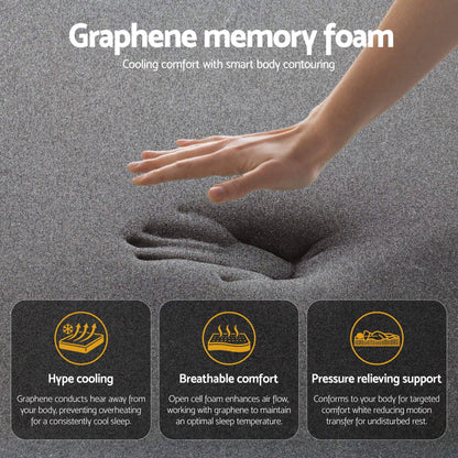 Giselle Bedding King Single Mattress 35cm Euro Top with Graphene Cooling Comfort Medium Firm - Image 6
