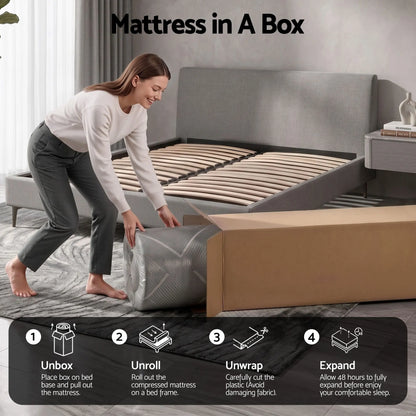 Giselle Double Mattress 26cm Firm Pocket Spring Dual Edge Support Dark Grey - Image 7