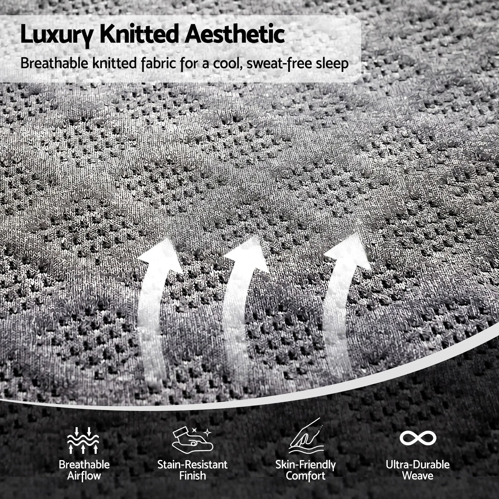 Giselle King Mattress 26cm Firm Pocket Spring Dual Edge Support Dark Grey - Image 4