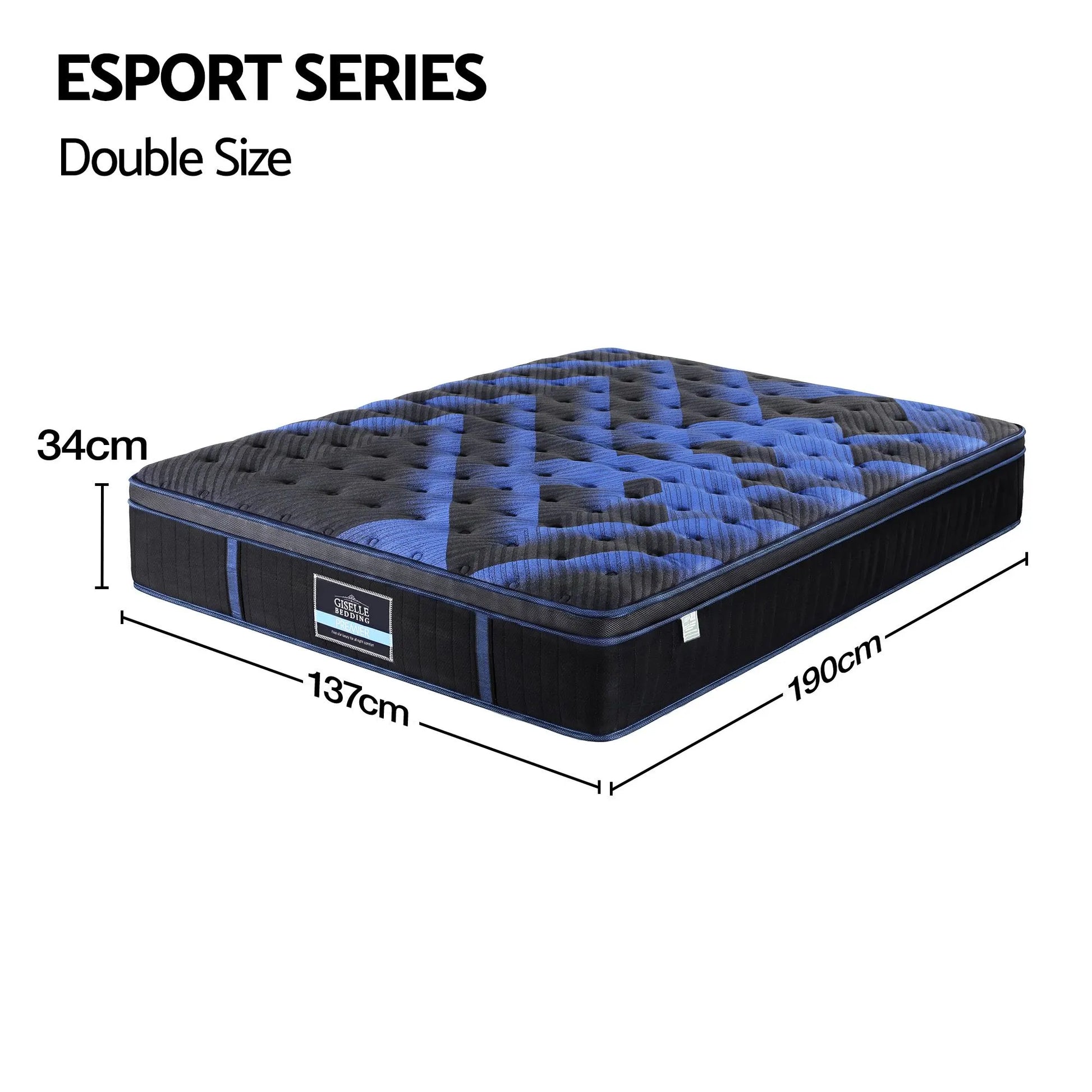 Giselle 34cm Double Hybrid Mattress with Cooling Gel Memory Foam and Edge Support - Image 9