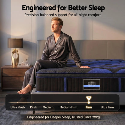 Giselle 34cm King Hybrid Mattress with Cooling Gel Memory Foam and Edge Support