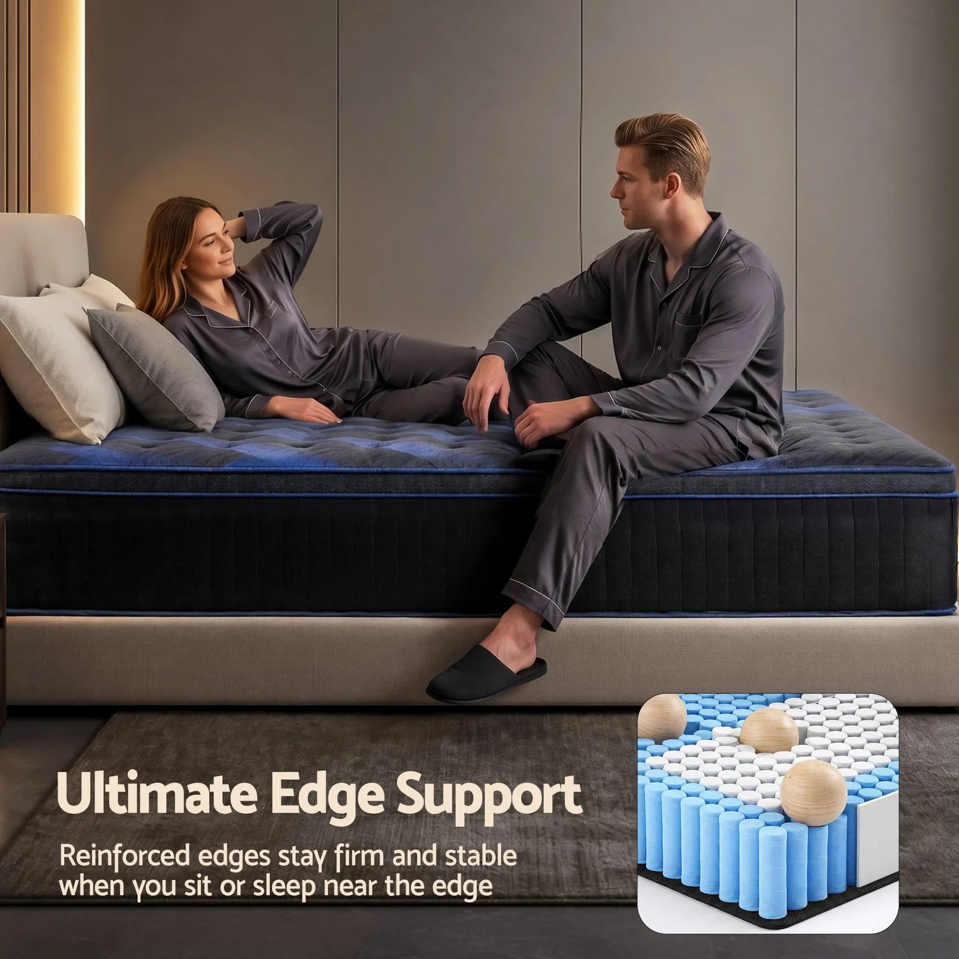 Giselle 34cm Queen Hybrid Mattress with Cooling Gel Memory Foam and Edge Support - Image 6