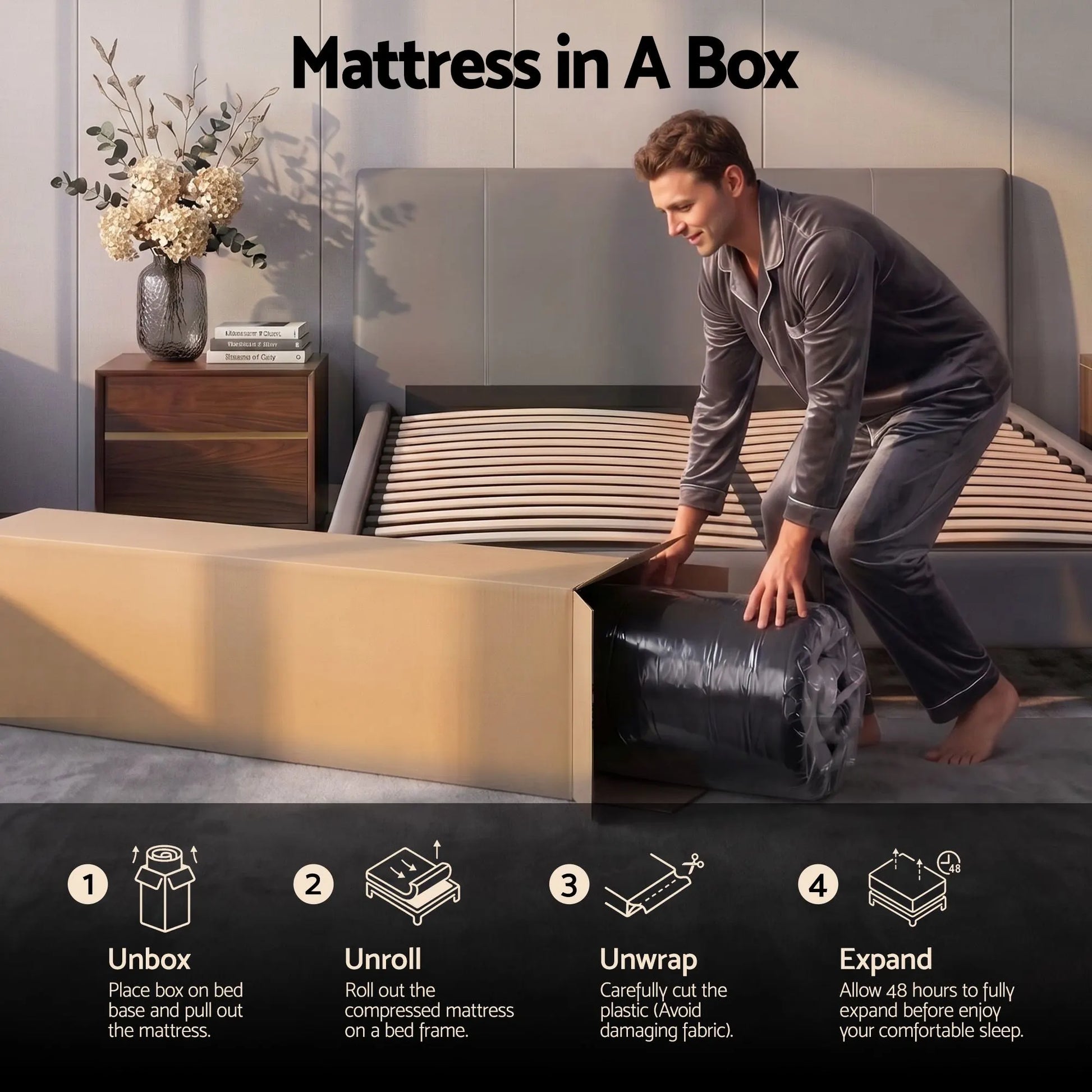 Giselle 34cm Queen Hybrid Mattress with Cooling Gel Memory Foam and Edge Support - Image 7
