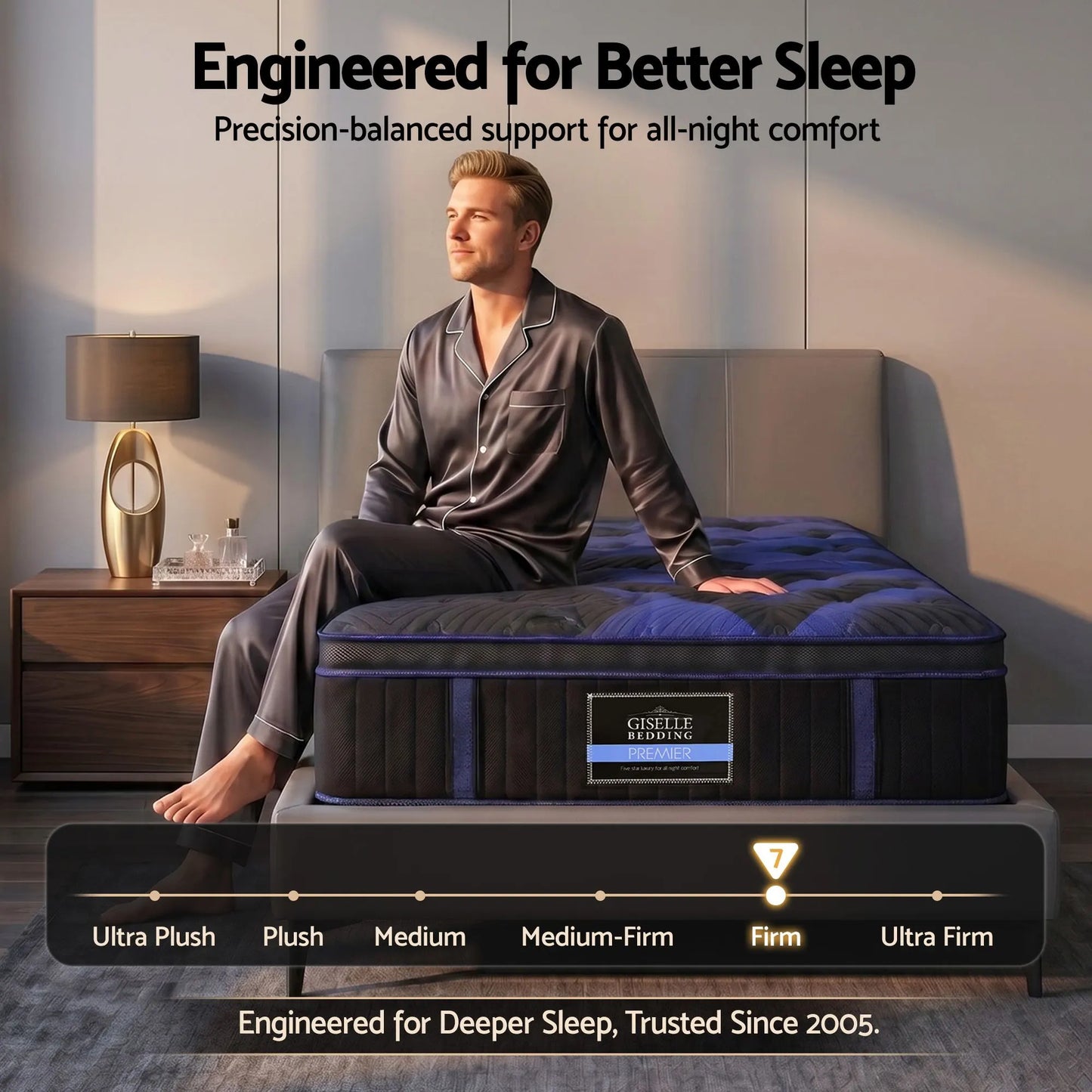 Giselle 34cm Single Hybrid Mattress with Cooling Gel Memory Foam and Edge Support