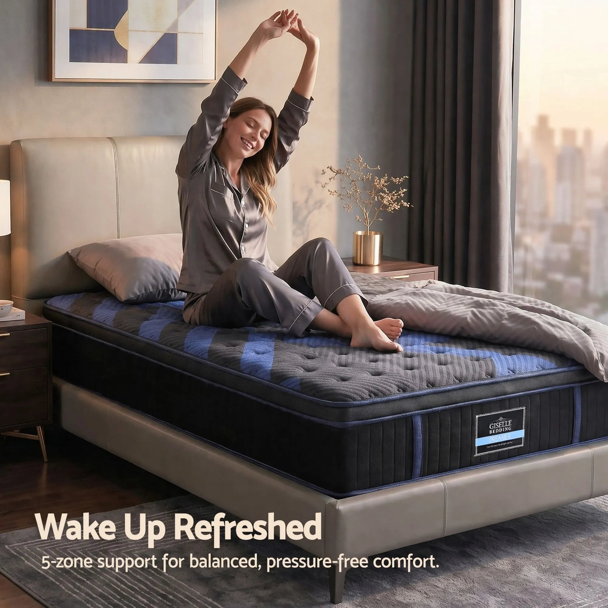 Giselle 34cm Single Hybrid Mattress with Cooling Gel Memory Foam and Edge Support - Image 5