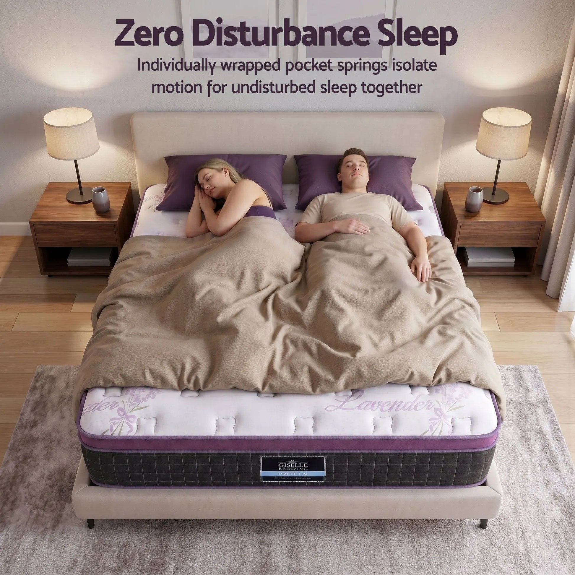 Giselle King Euro Top Mattress Firm Pocket Spring Edge Support - Image 5
