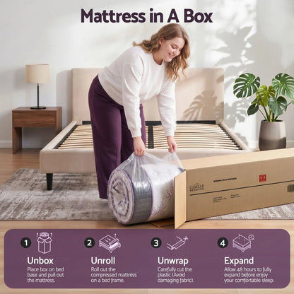Giselle King Euro Top Mattress Firm Pocket Spring Edge Support - Image 7