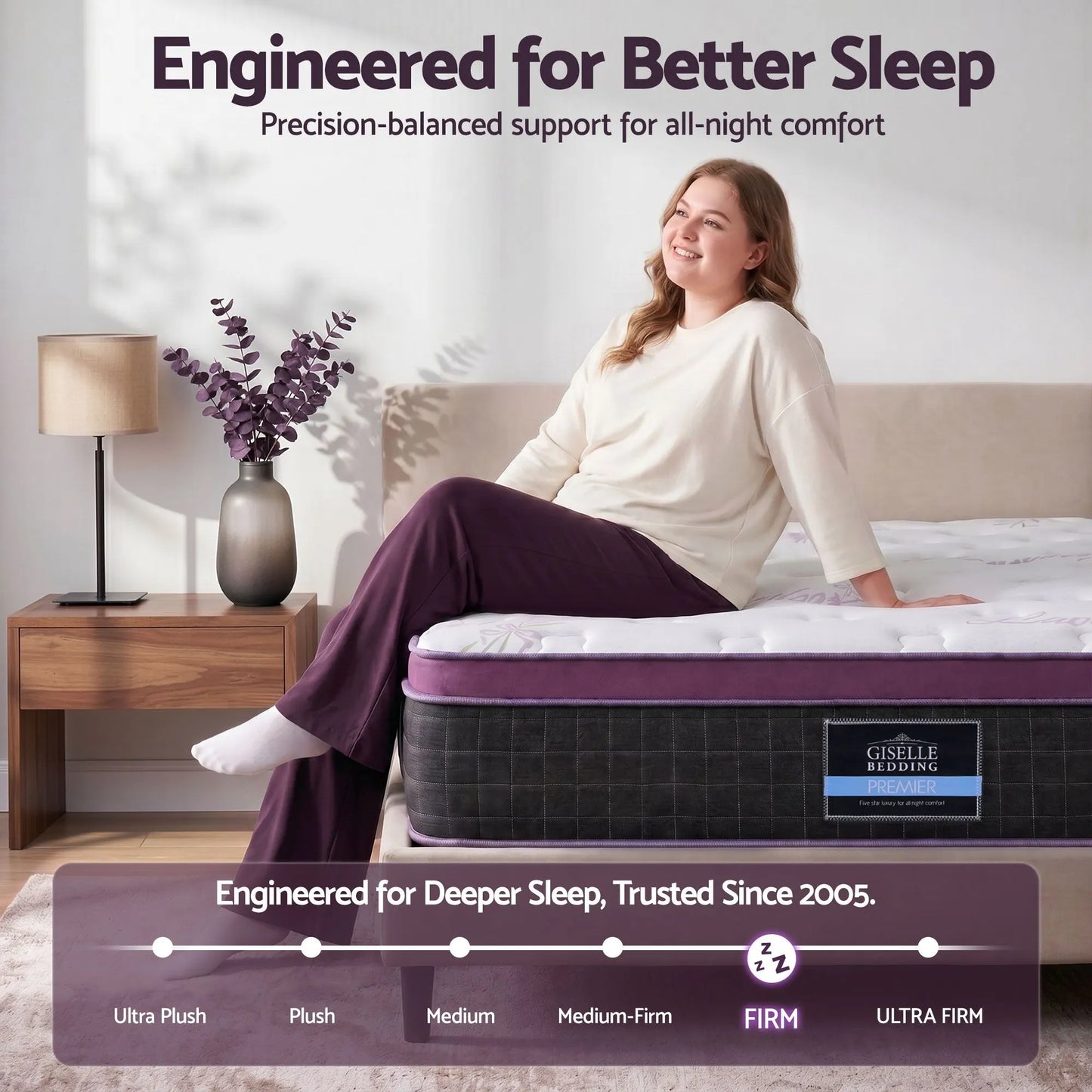Giselle Queen Euro Top Mattress Firm Pocket Spring Edge Support