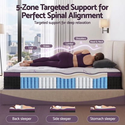 Giselle Queen Euro Top Mattress Firm Pocket Spring Edge Support - Image 3
