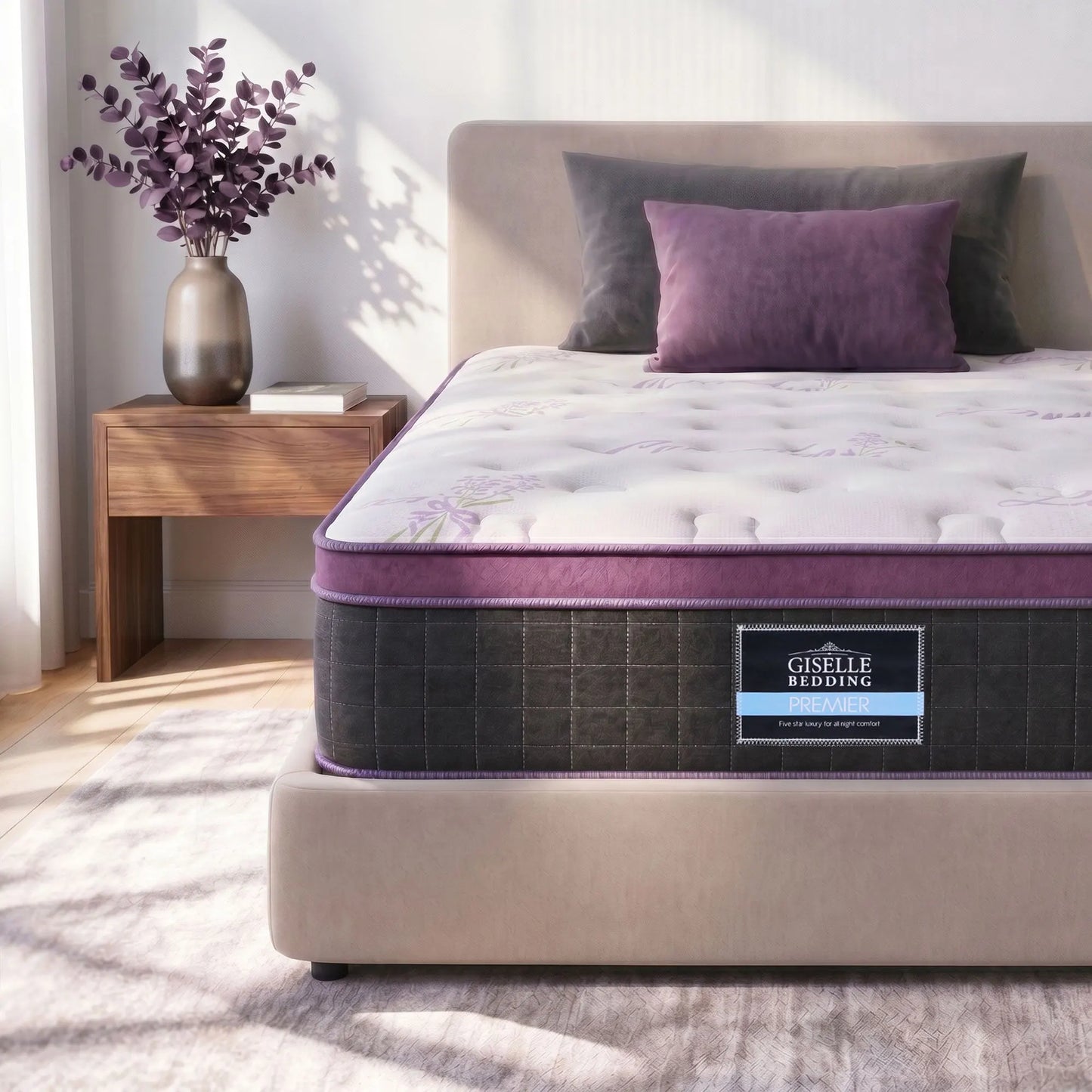 Giselle Single Euro Top Mattress Firm Pocket Spring Edge Support - Image 8