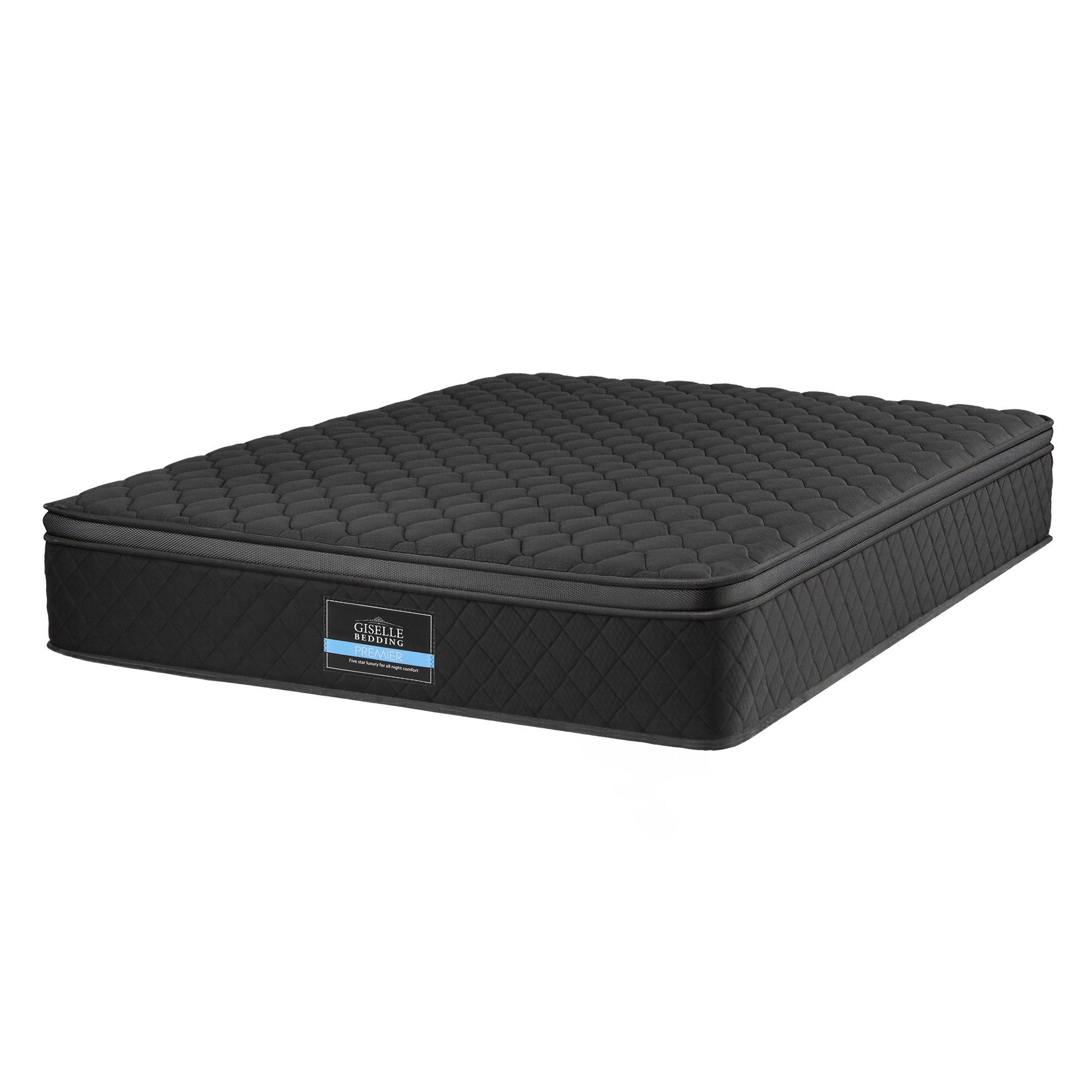 Giselle Bedding King Mattress 34cm Euro Top with 5-Zone Pocket Spring Support Black - Image 4