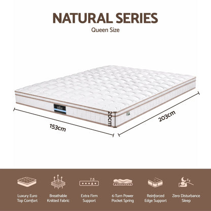 Giselle 20cm Firm Queen Mattress Pocket Spring for Bedroom or Guest Room - Image 2