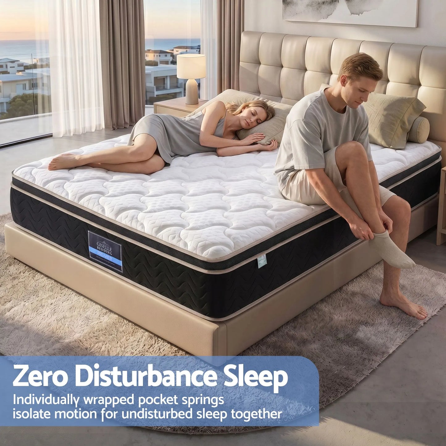 Giselle 35cm Double Mattress Firm with Copper Memory Foam and Edge Support - Image 5