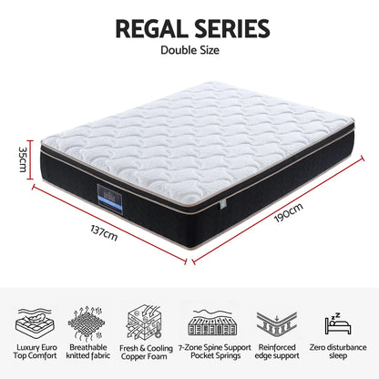 Giselle 35cm Double Mattress Firm with Copper Memory Foam and Edge Support - Image 9