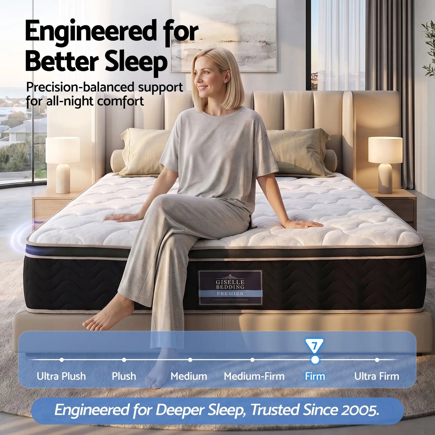 Giselle 35cm King Mattress Firm with Copper Memory Foam and Edge Support