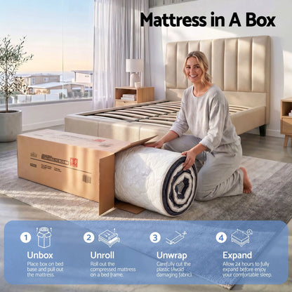 Giselle 35cm King Single Mattress Firm with Copper Memory Foam and Edge Support - Image 7