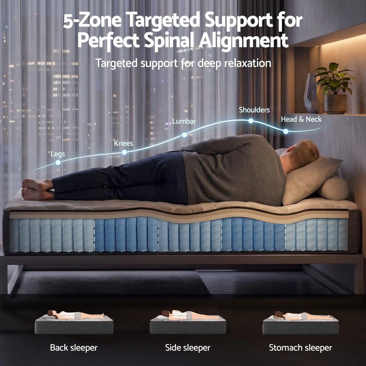 Giselle 30cm Double Mattress with Edge Support and 5-Zone Comfort - Image 3