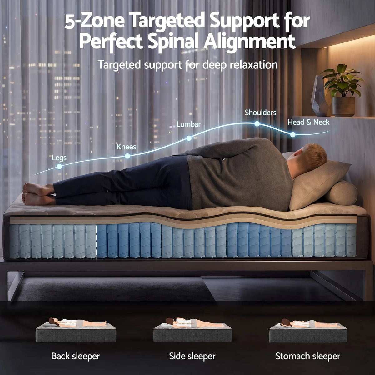 Giselle 30cm King Single Mattress with Edge Support and 5-Zone Comfort - Image 3