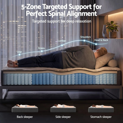 Giselle 30cm King Single Mattress with Edge Support and 5-Zone Comfort - Image 3