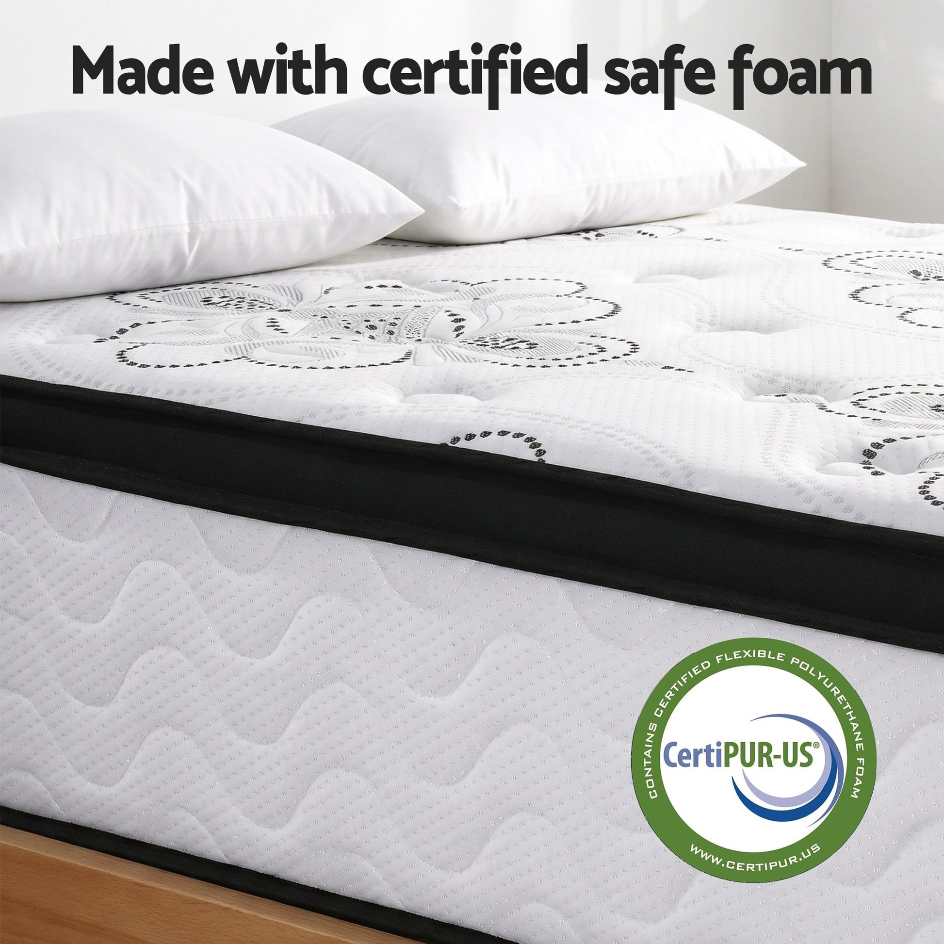 Giselle Bedding Double Mattress 30cm Pocket Spring Euro Top Medium Firm Foam - Image 7
