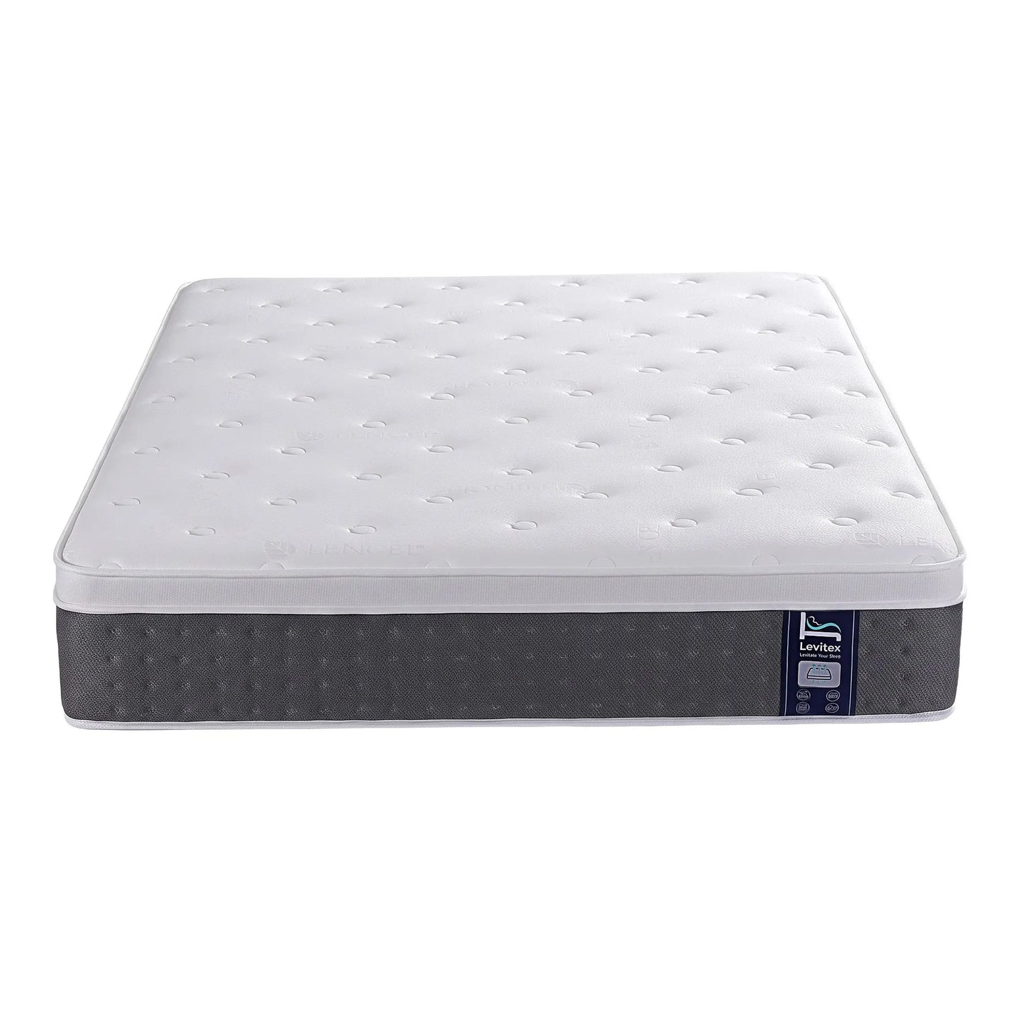 Levitex King Mattress Lumbar Support, 5-Zone Pocket Springs & 2-Row Hardened Edges for Deep Sleep, Cooling Gel Memory & Egg-Crate Foam