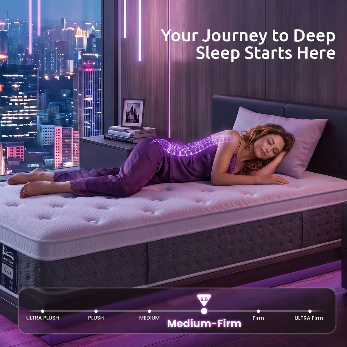 Levitex King Single Mattress Lumbar Support, 5-Zone Pocket Springs & 2-Row Hardened Edges for Deep Sleep, Cooling Gel Memory & Egg-Crate Foam - Image 4