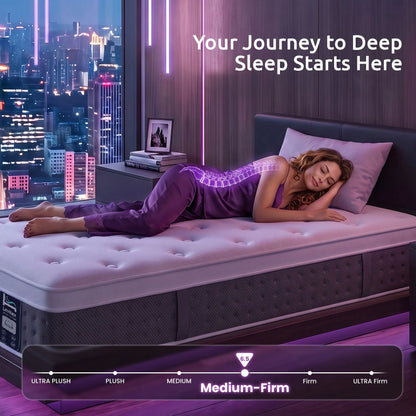Levitex King Single Mattress Lumbar Support, 5-Zone Pocket Springs & 2-Row Hardened Edges for Deep Sleep, Cooling Gel Memory & Egg-Crate Foam - Image 4
