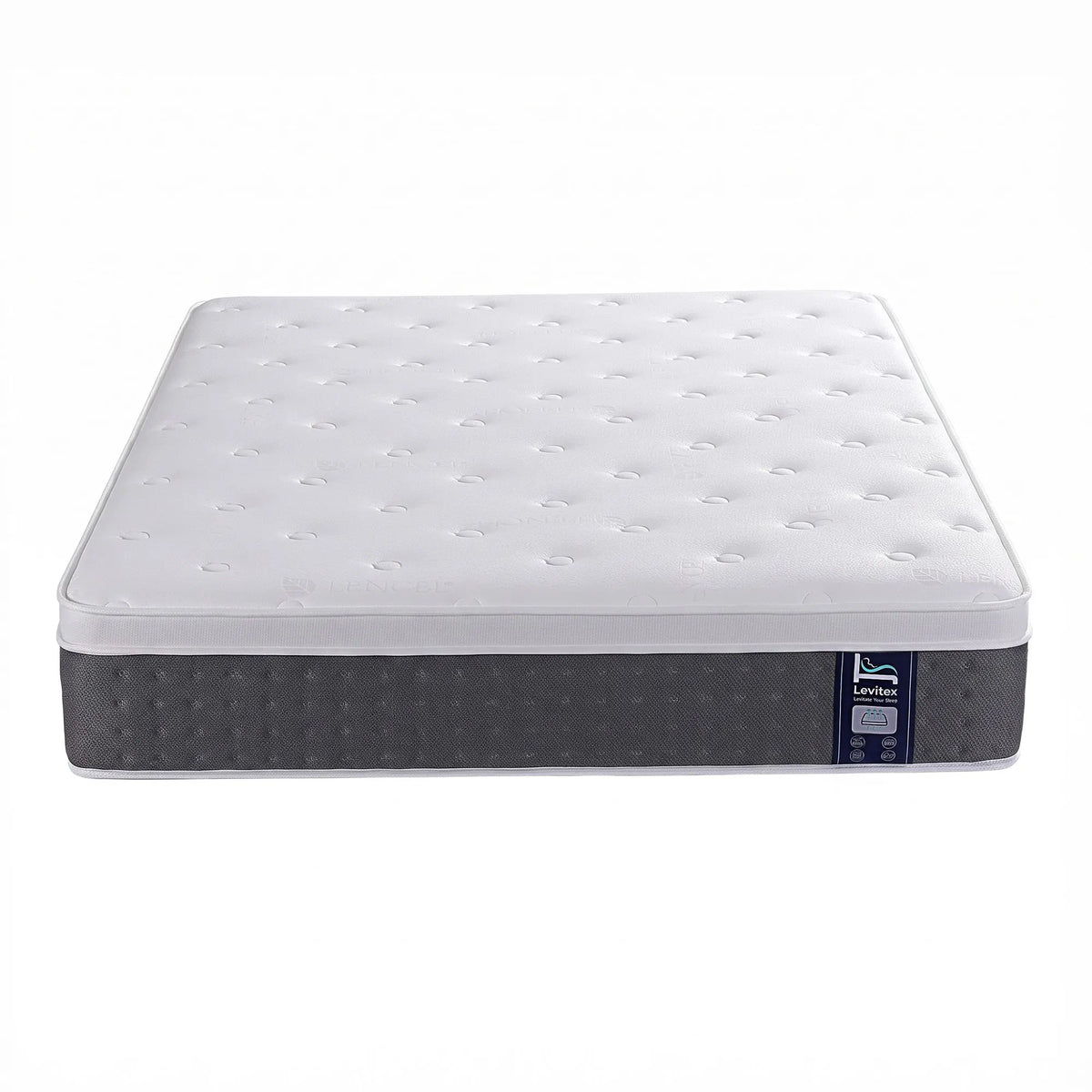Levitex Queen Mattress Lumbar Support, 5-Zone Pocket Springs & 2-Row Hardened Edges for Deep Sleep, Cooling Gel Memory & Egg-Crate Foam