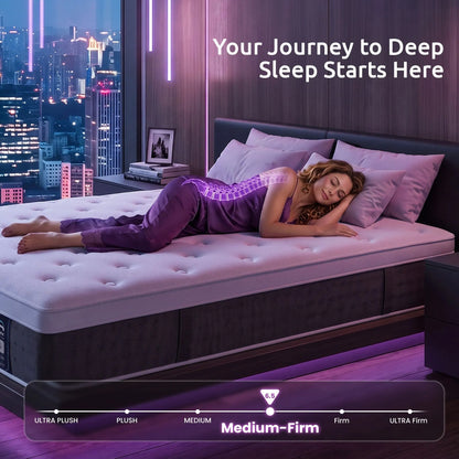 Levitex Queen Mattress Lumbar Support, 5-Zone Pocket Springs & 2-Row Hardened Edges for Deep Sleep, Cooling Gel Memory & Egg-Crate Foam - Image 4
