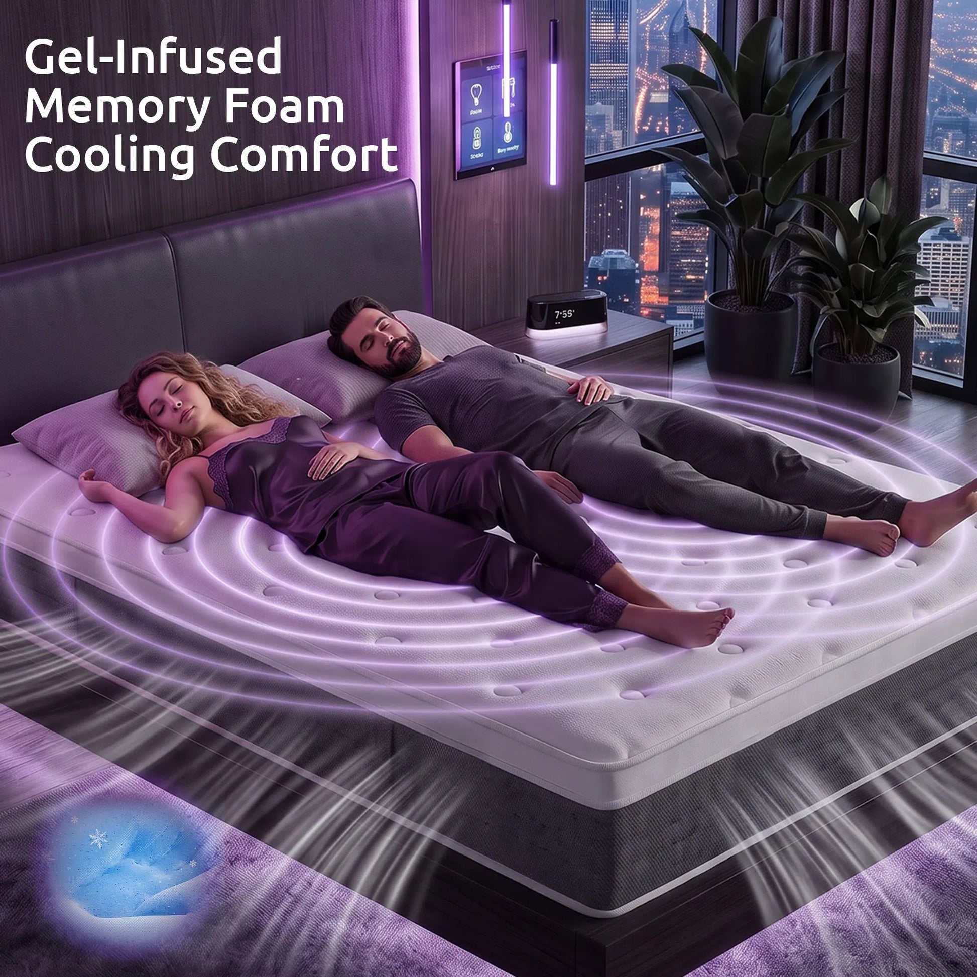 Levitex Queen Mattress Lumbar Support, 5-Zone Pocket Springs & 2-Row Hardened Edges for Deep Sleep, Cooling Gel Memory & Egg-Crate Foam - Image 7
