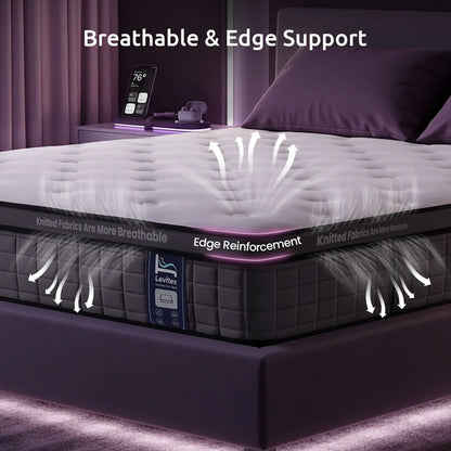 Levitex Queen Mattress 2 Rows Edge Support for Deep Sleep 5-Zone Ergonomic Pocket Spring Breathable Corrugated Sponge Medium Firm 30CM - Image 7