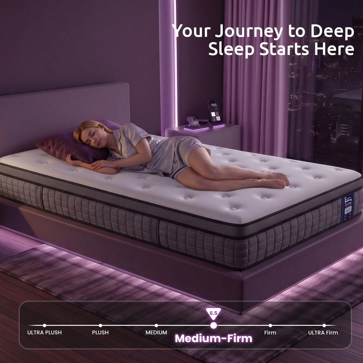 Levitex Single Mattress 2 Rows Edge Support for Deep Sleep 5-Zone Ergonomic Pocket Spring Breathable Corrugated Sponge Medium Firm 30CM - Image 4