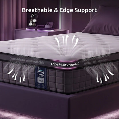 Levitex Single Mattress 2 Rows Edge Support for Deep Sleep 5-Zone Ergonomic Pocket Spring Breathable Corrugated Sponge Medium Firm 30CM - Image 7