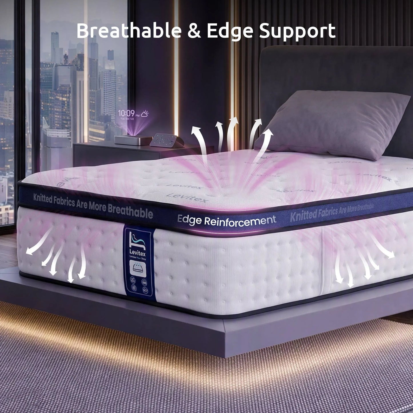 Levitex 35CM Single Mattresses Gel Memory Foam and 7-Zone Ergonomic Pocket Spring, Anti-Roll Dual-Row Edge, Triple Cooling System for Hot Sleepers - Image 8