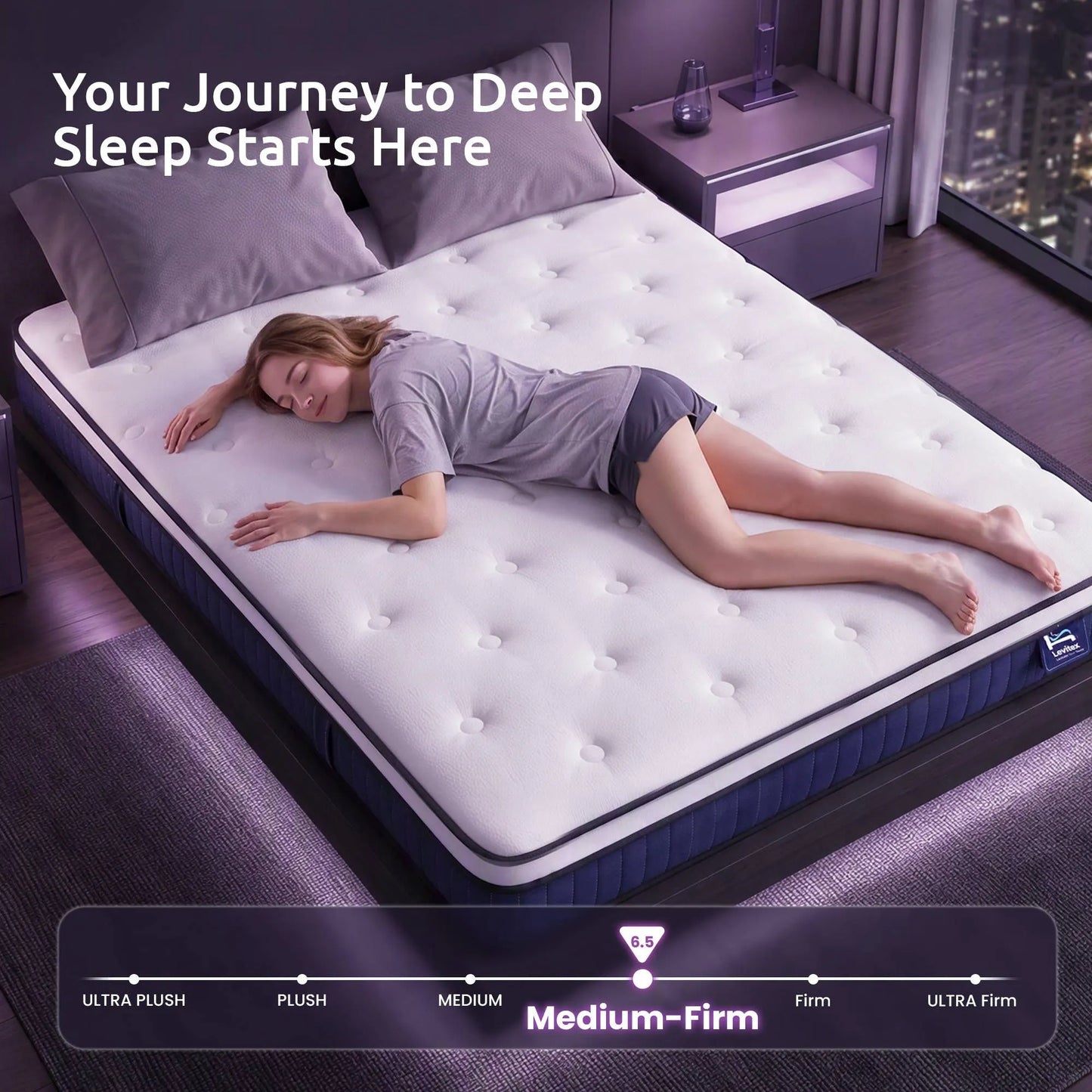 Levitex Double Mattress 23CM With Pocket Spring & Cooling Gel Foam, Medium-Firm Full-Body Support, Mattresses In A Box - Image 4