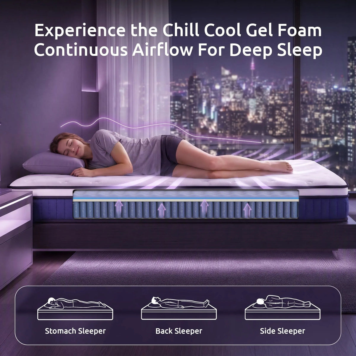 Levitex Double Mattress 23CM With Pocket Spring & Cooling Gel Foam, Medium-Firm Full-Body Support, Mattresses In A Box - Image 6
